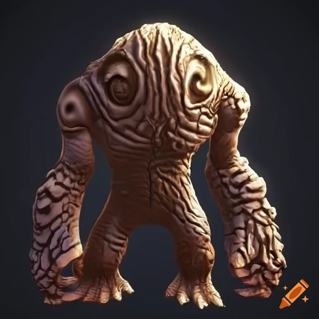 digital art of an earth elemental with a glowing eye