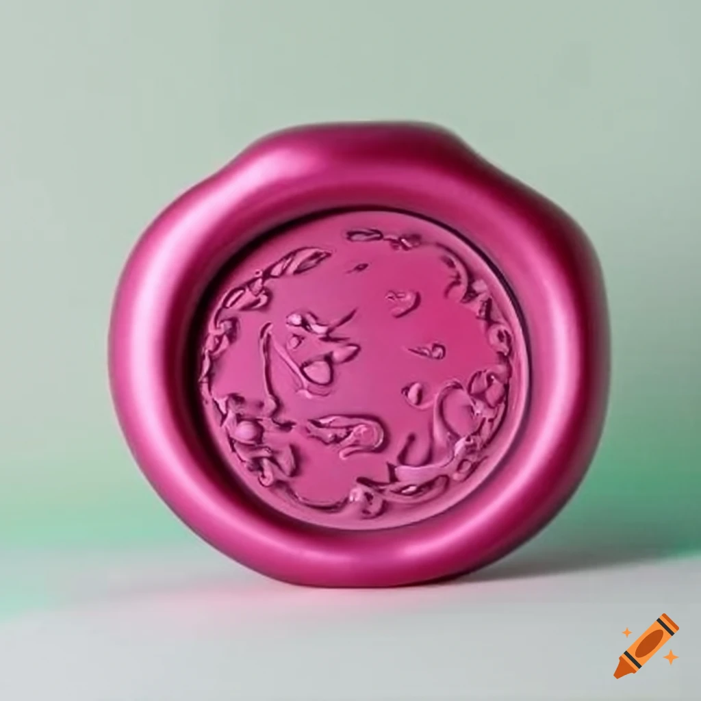Pink wax seal with pearl detail