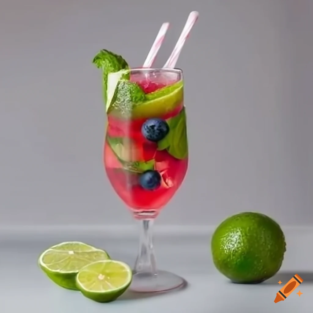 berry mojito cocktail with lime