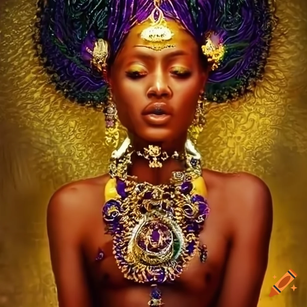 Image of oshun in traditional attire on Craiyon