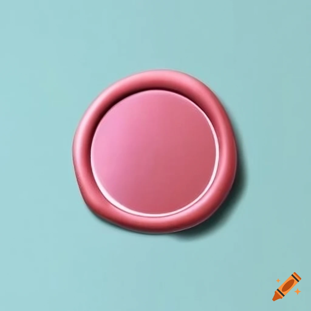 pink wax seal with pearl shell embellishment