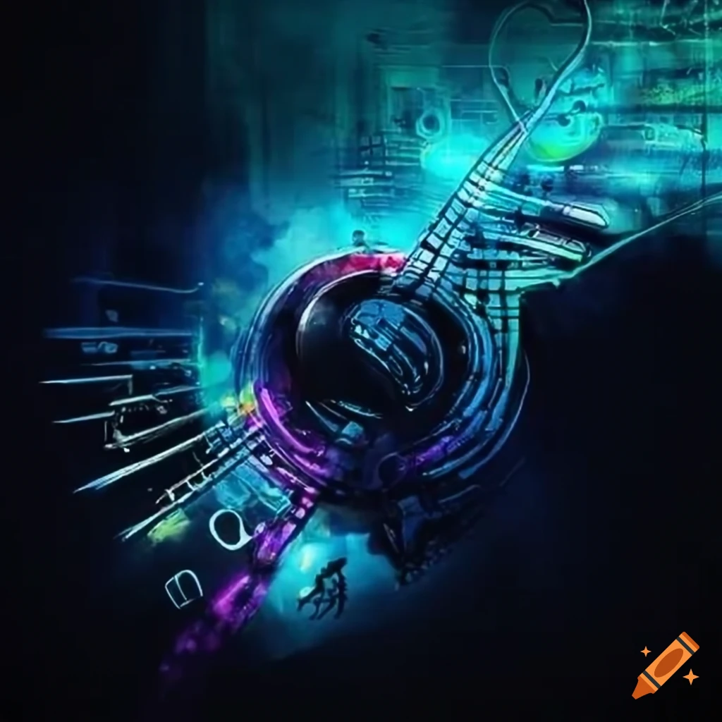 futuristic music and art concept