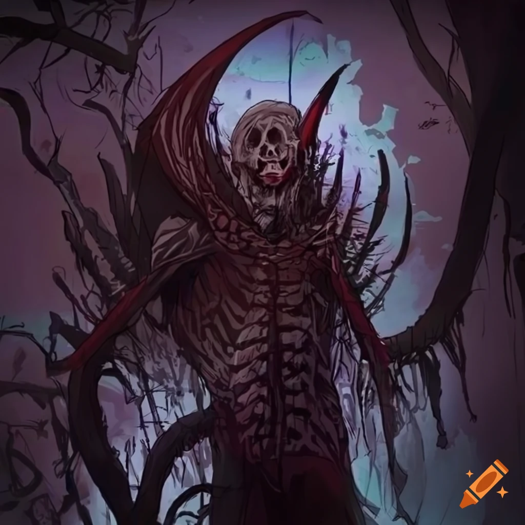 concept art of the Blood Fiend in a gothic world
