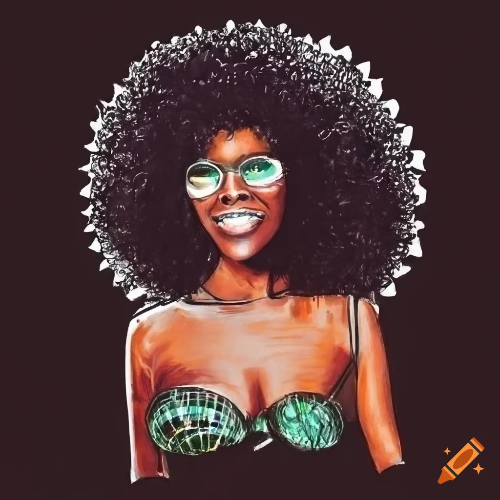 colorful-pencil-drawing-of-a-70s-black-woman-in-disco-style-on-craiyon
