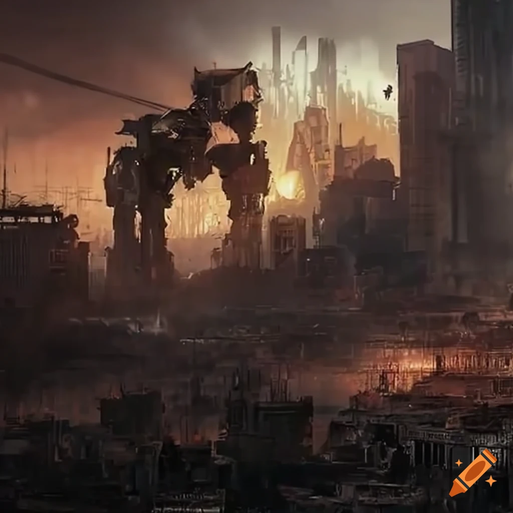 apocalyptic mechs invading Los Angeles