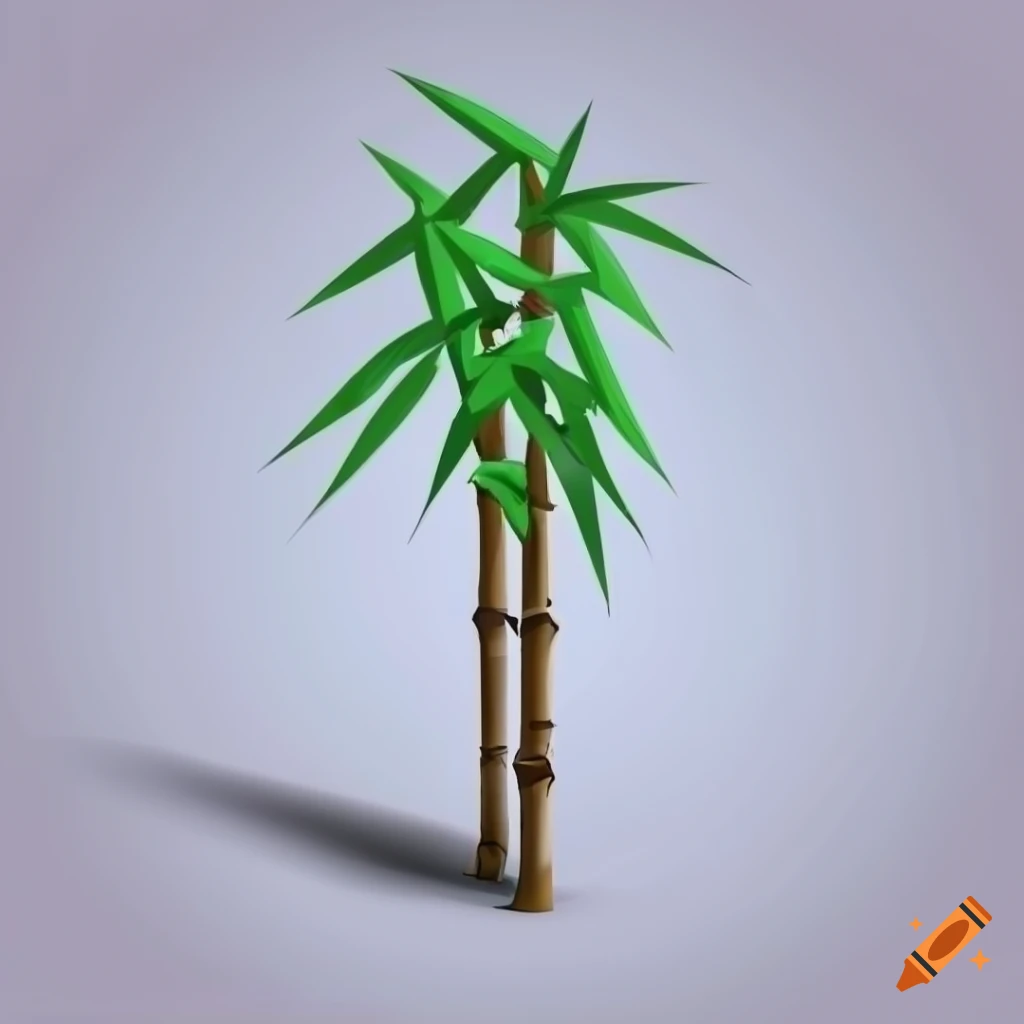 isometric art of a tall bamboo stalk
