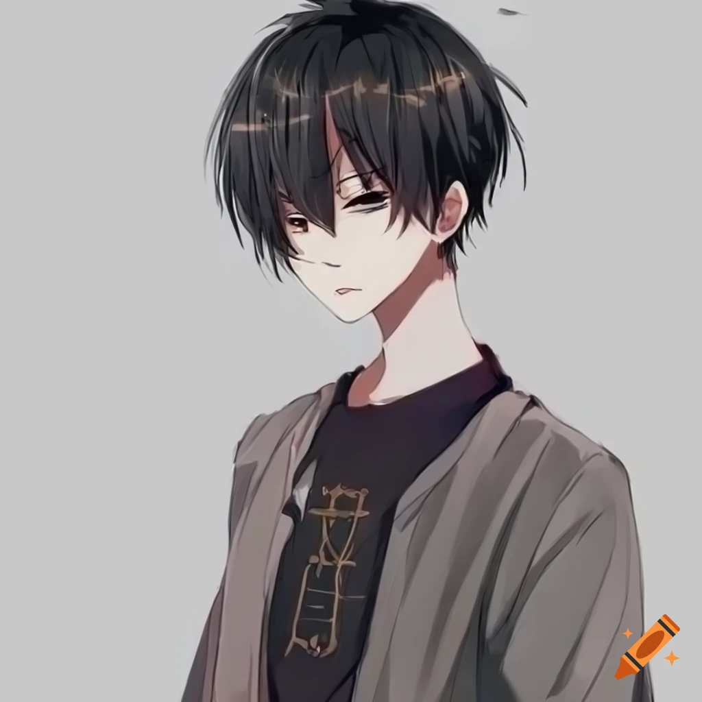 Illustration of an anime boy on Craiyon