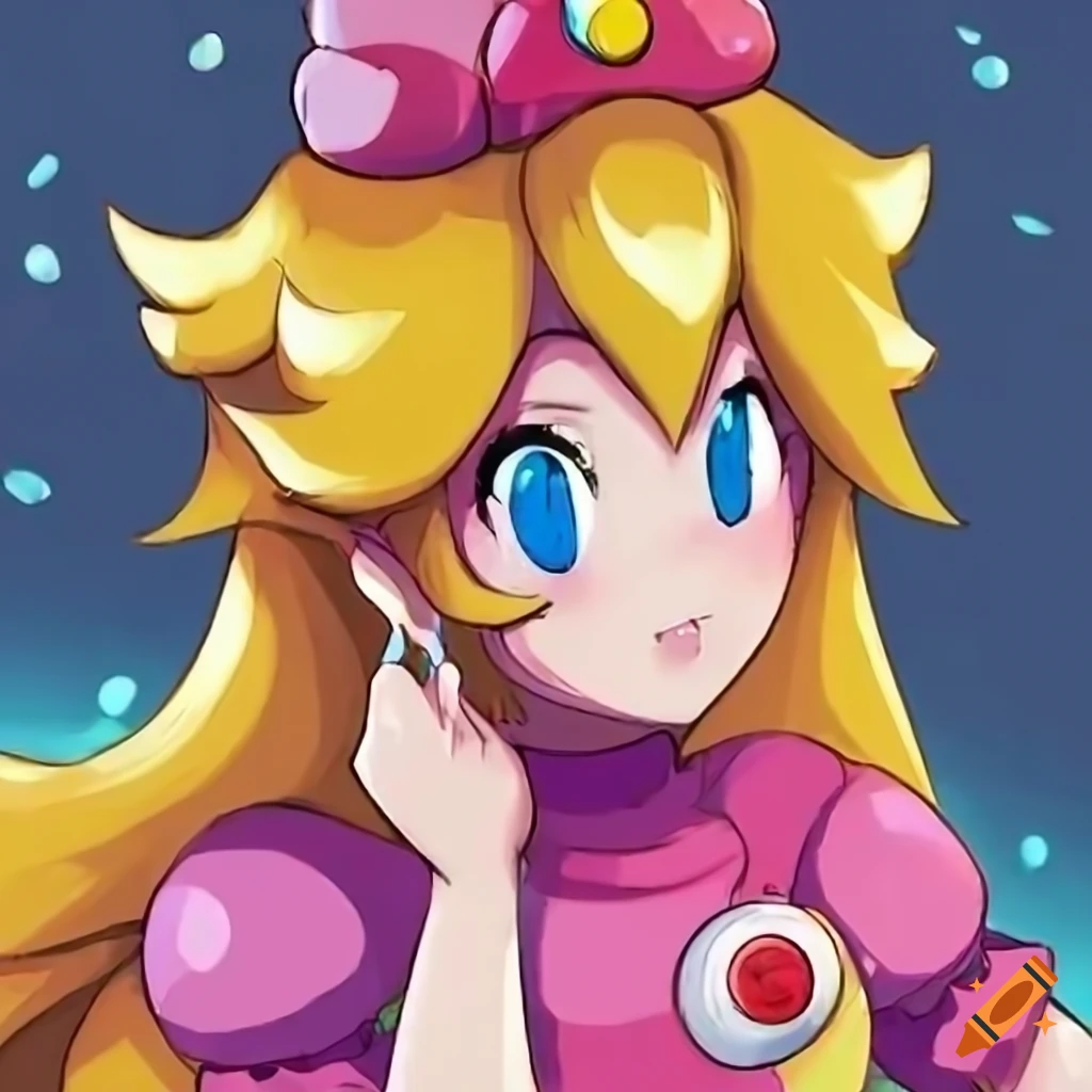 Animestyle illustration of princess peach on Craiyon
