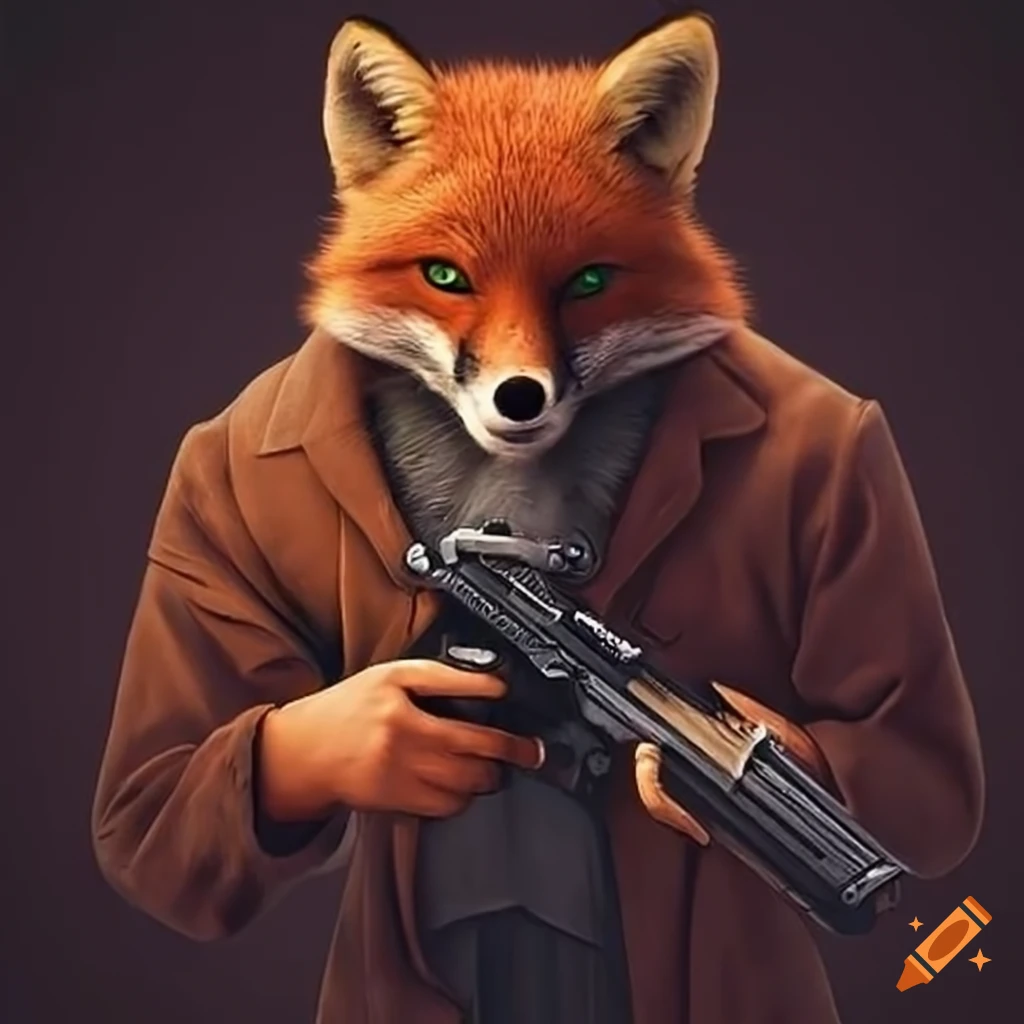 fox with a firearm