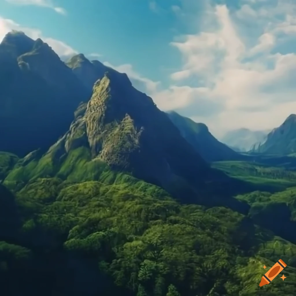 realistic mountain landscape