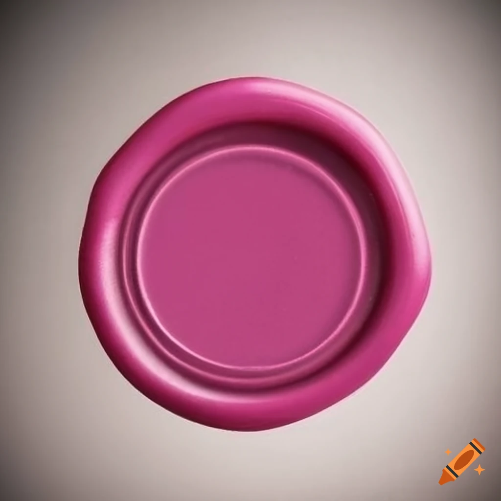 pink wax seal with a ladybug design