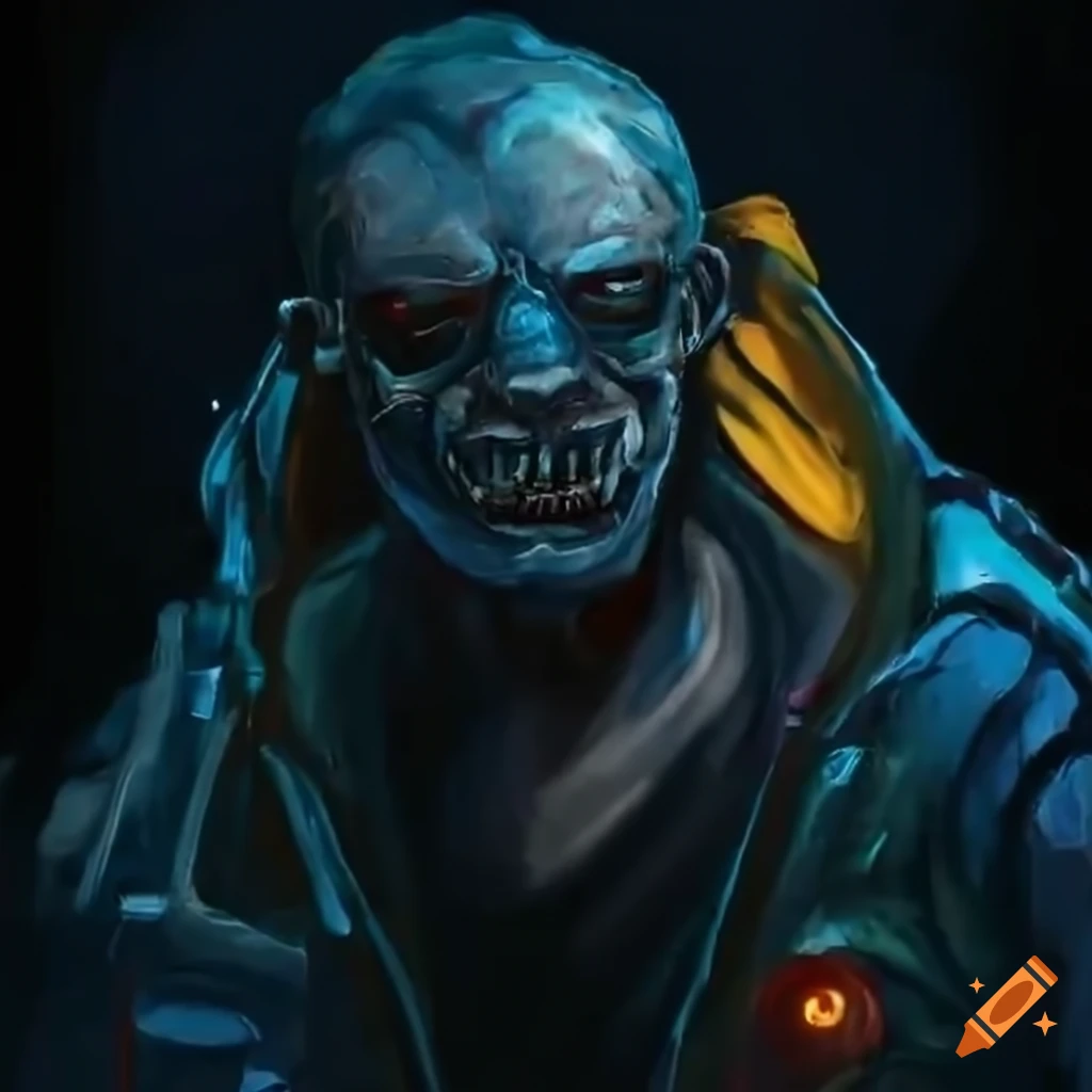 illustration of a cyberpunk space-pirate character