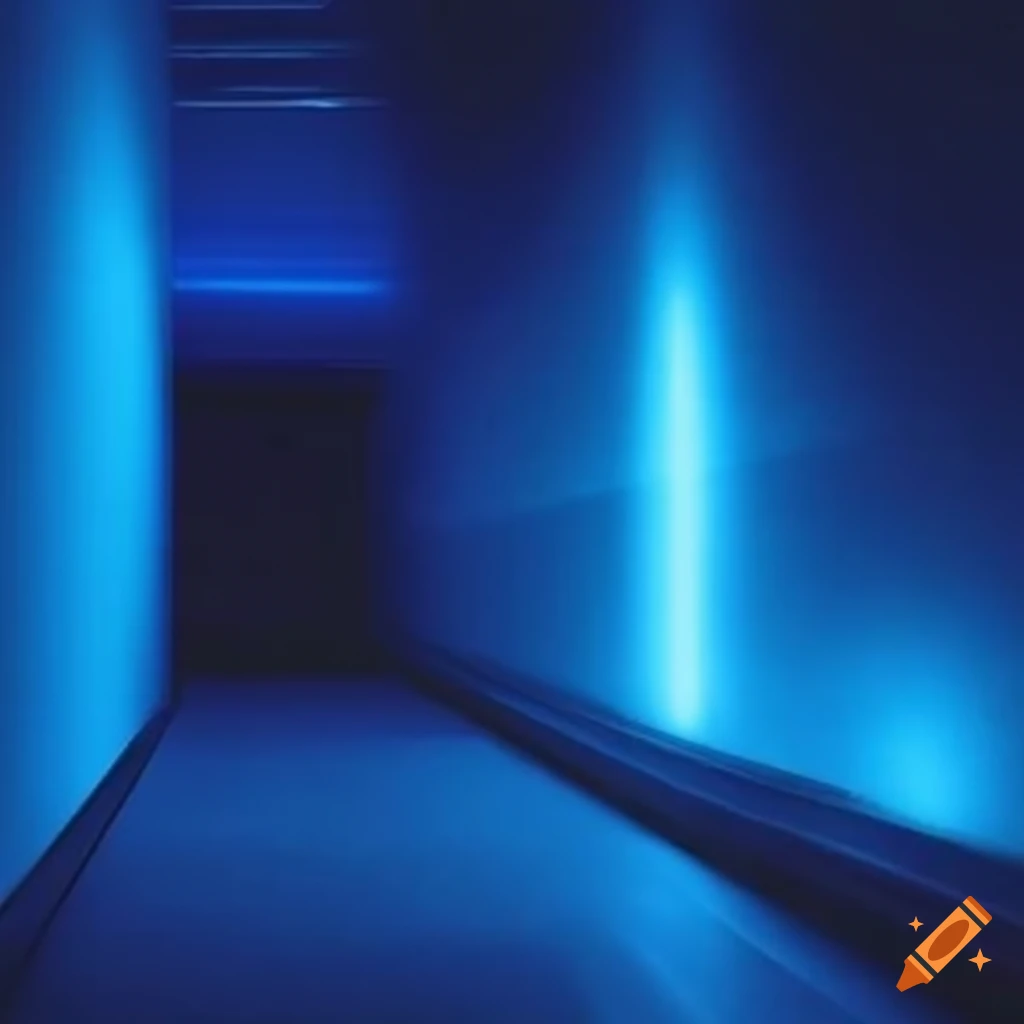 blue glowing pathway in a y2k aesthetic