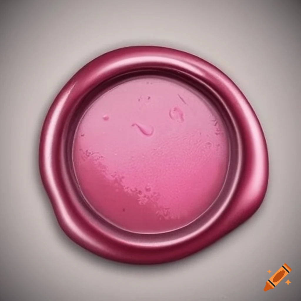 grey wax seal with pink heart