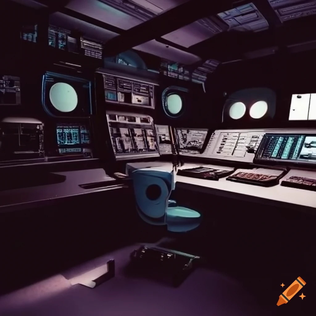 realistic rendering of a control room
