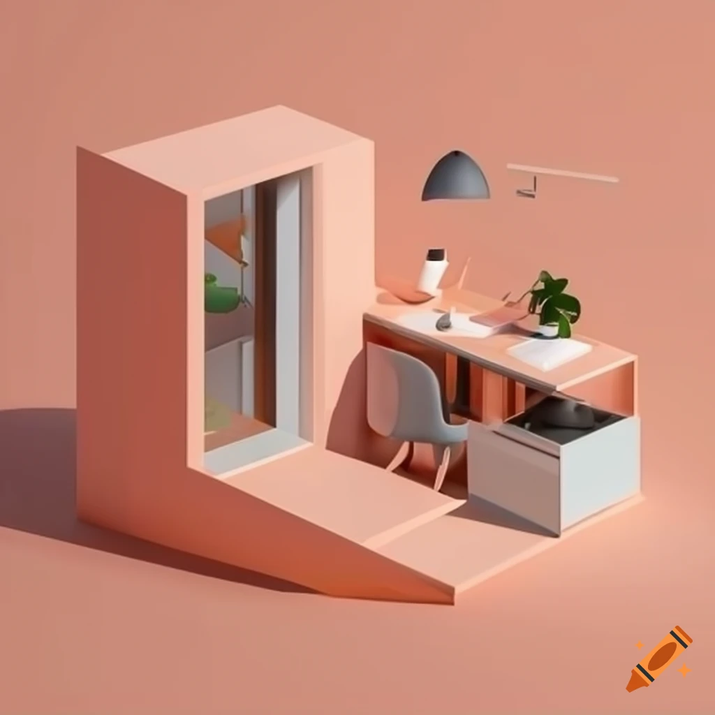 cozy cube room with open space office