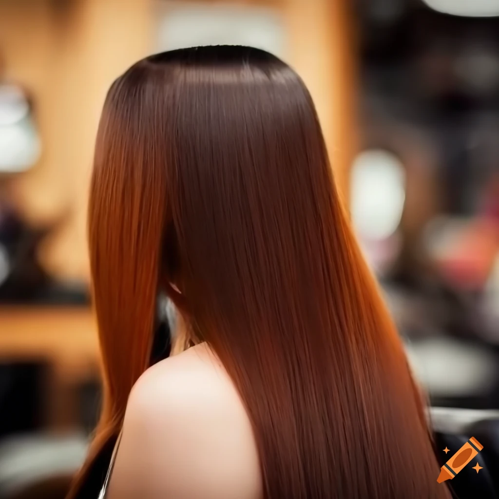 girl with long hair in a barber shop