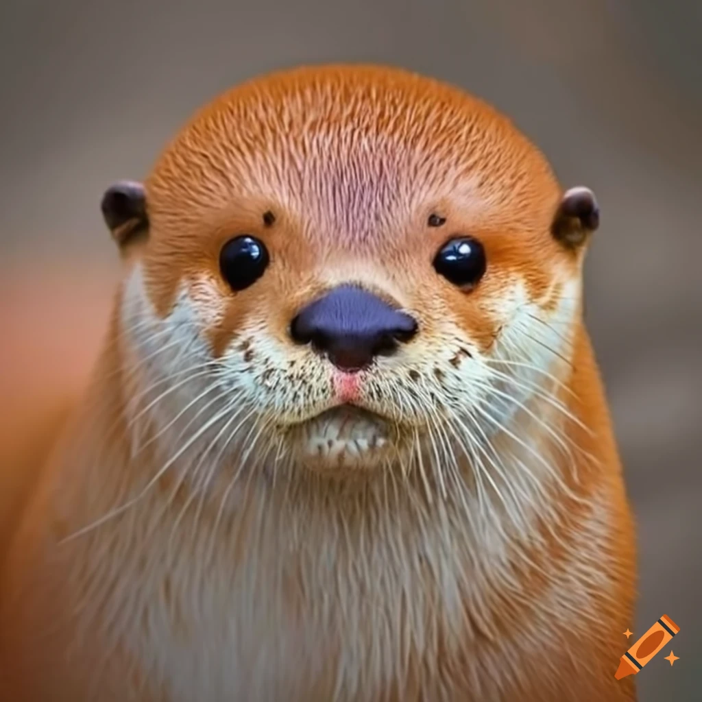 adorable otter with orange fur