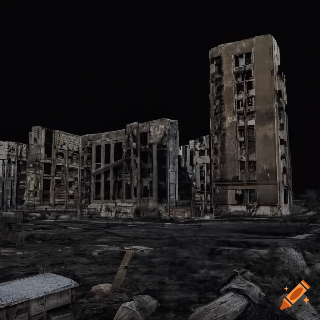 image of an abandoned city engulfed in wildfire