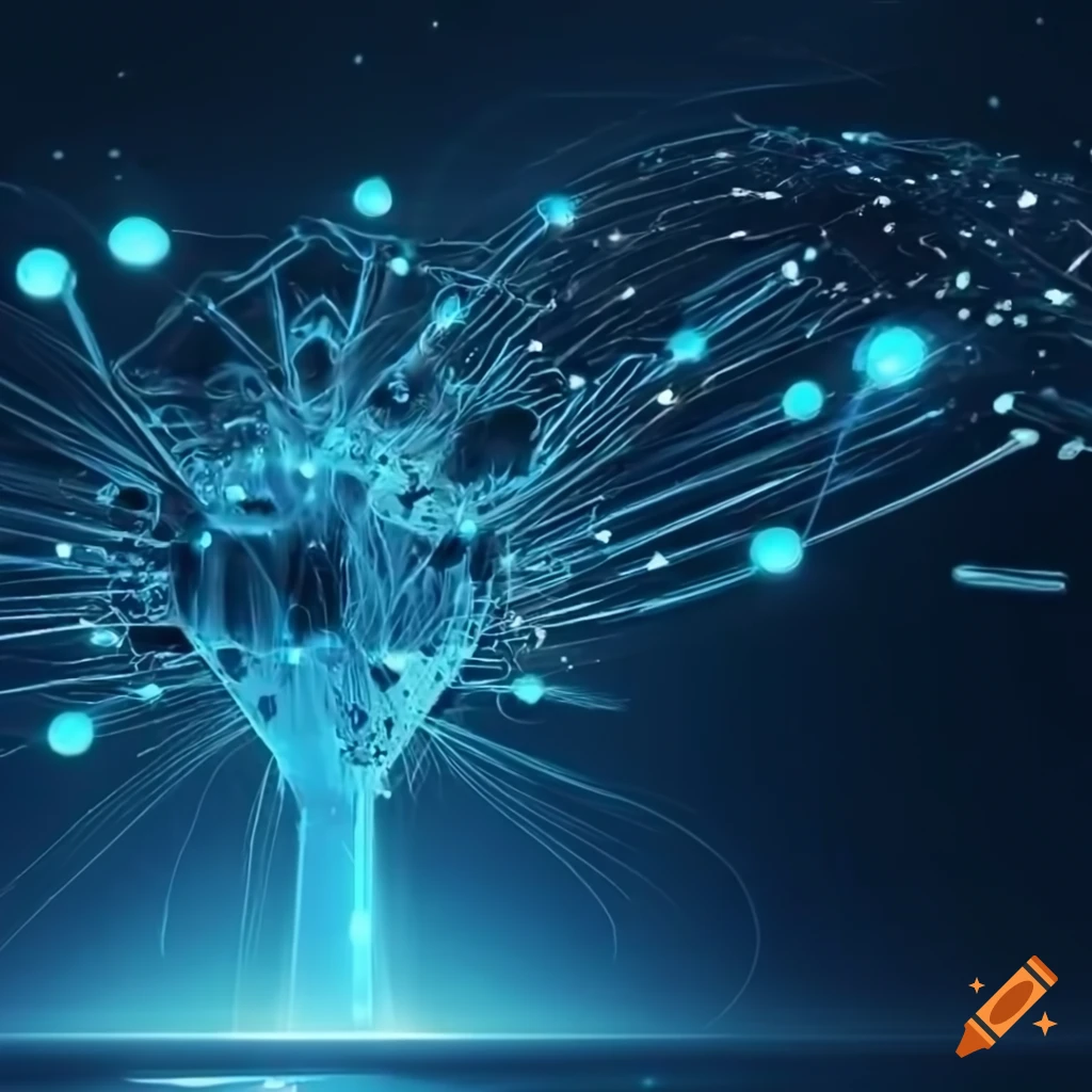 ultra-realistic depiction of TCP IP network connections with telecom equipment