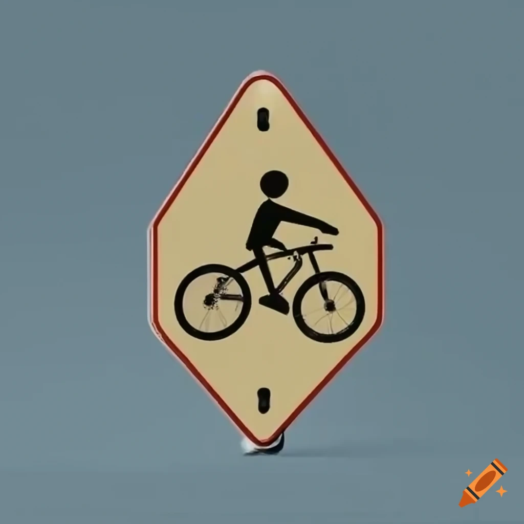 traffic sign with a person doing a BMX trick