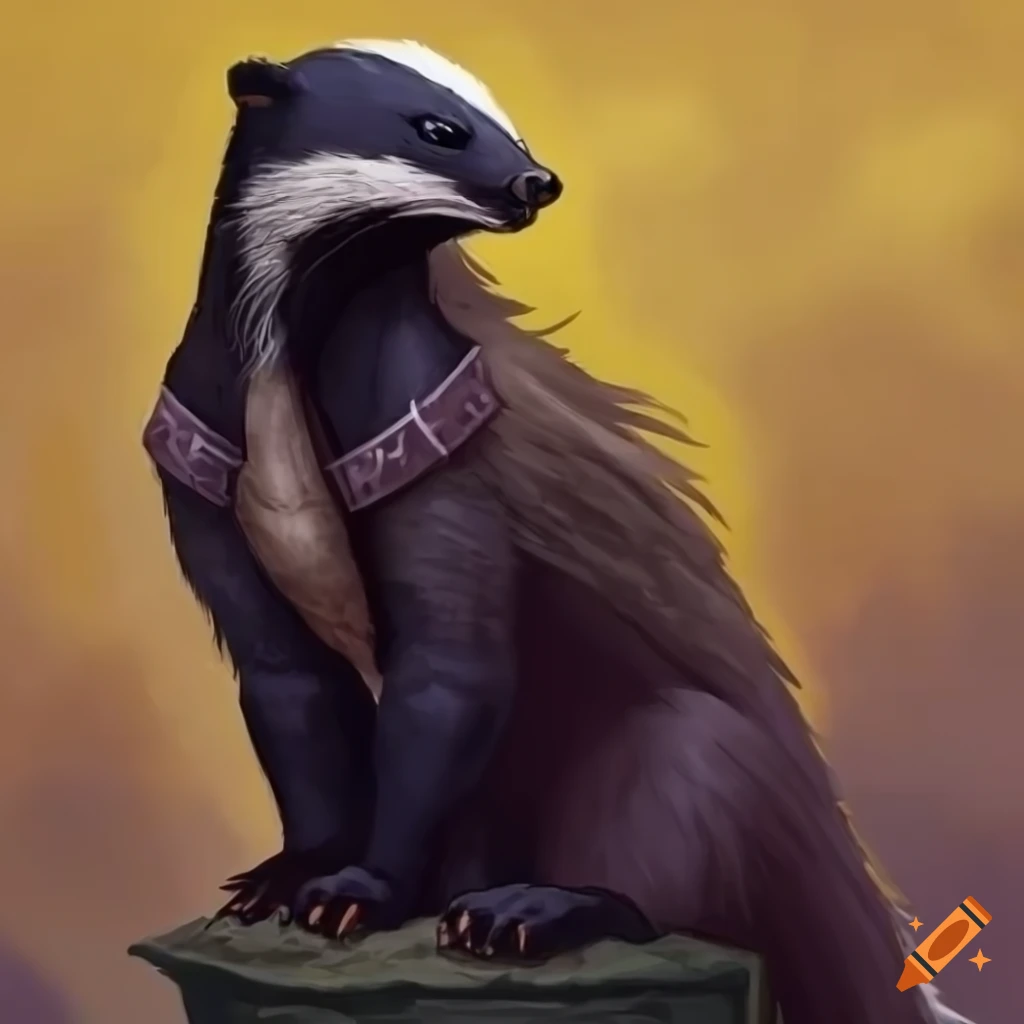 Honey badger in a menacing pose on Craiyon