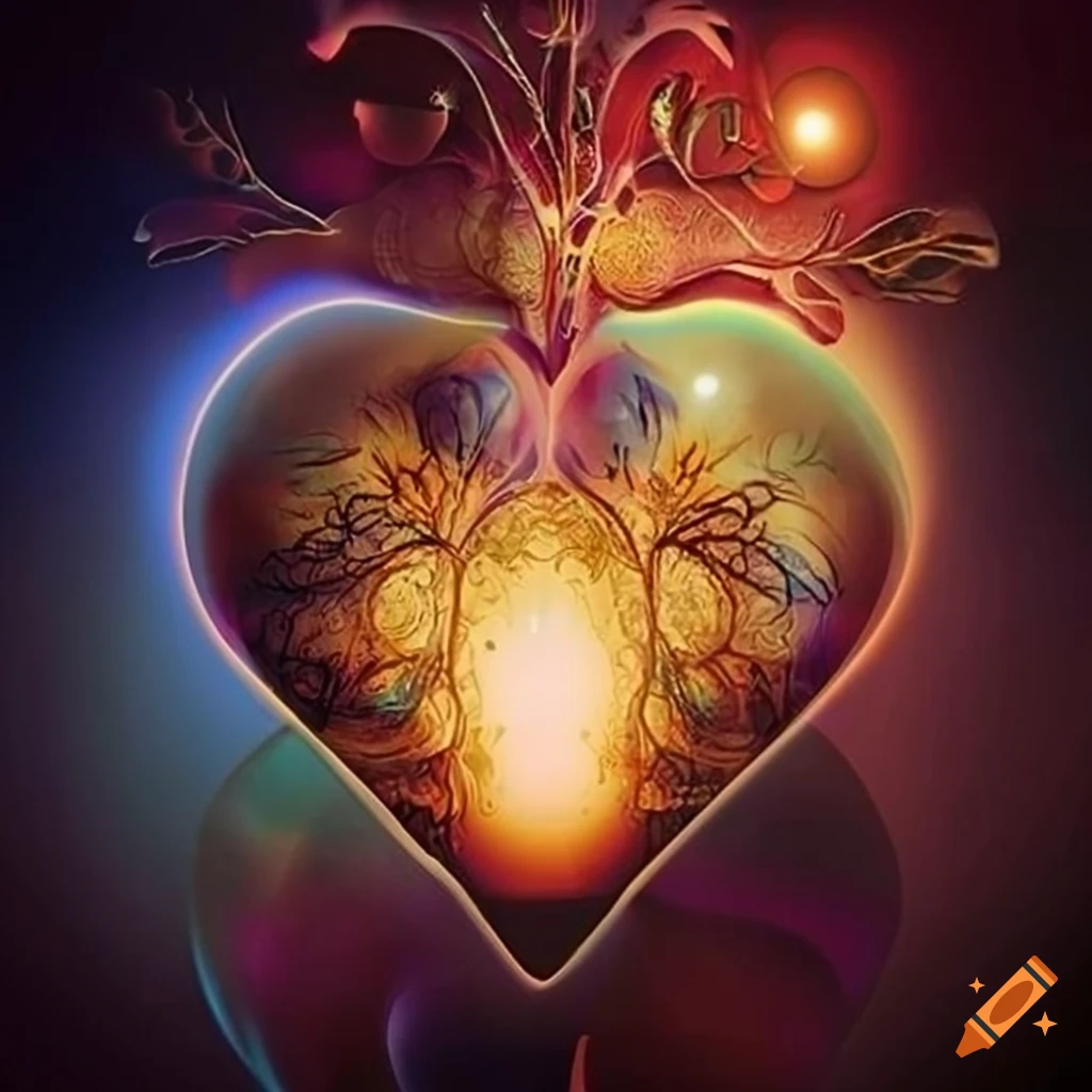Crystal heart for oracle deck on craiyon