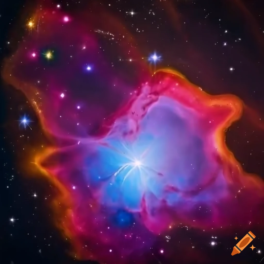 vibrant lily-shaped nebula in space