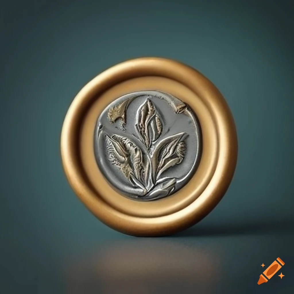 golden embossed leaf wax seal