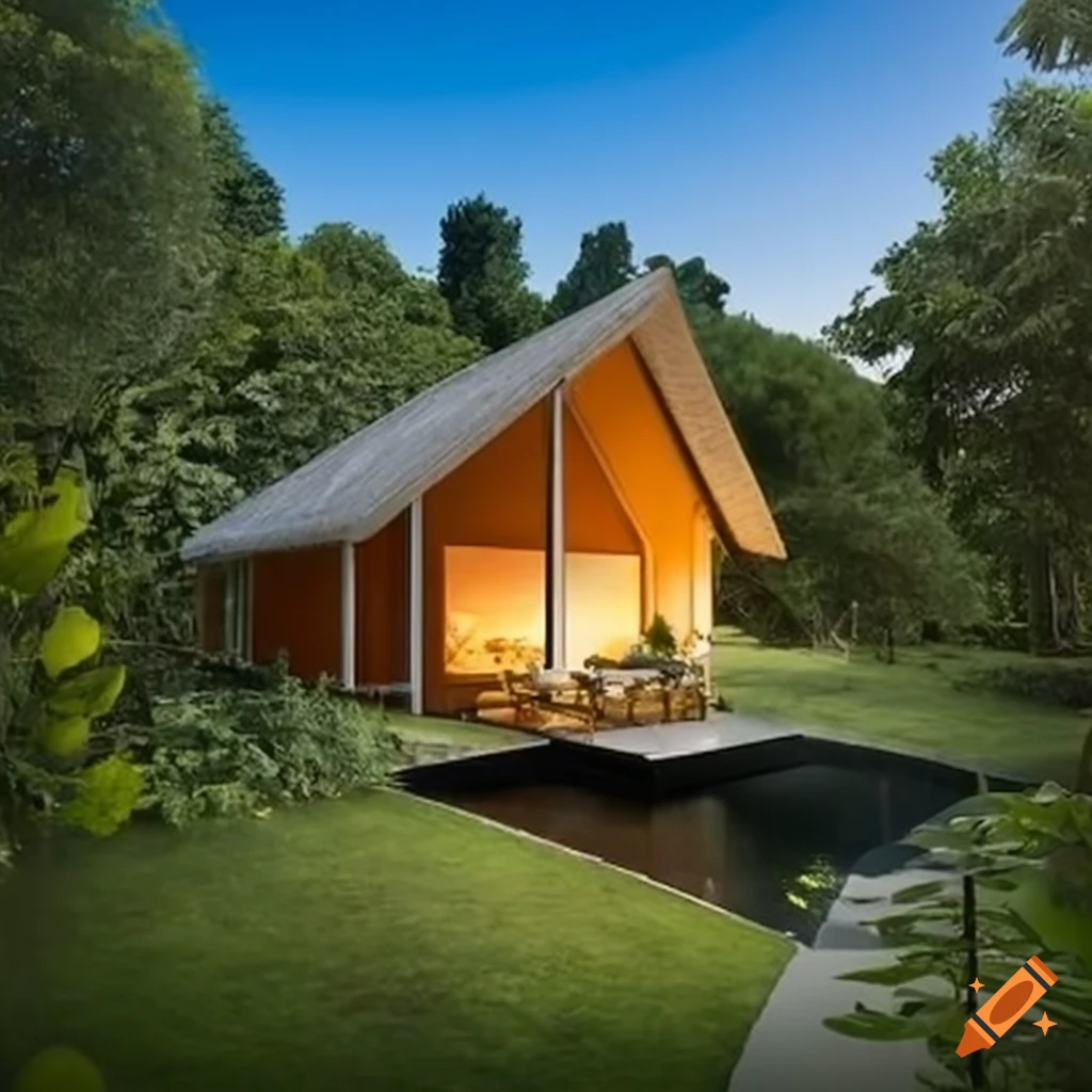 sustainable bungalows surrounded by fruit trees