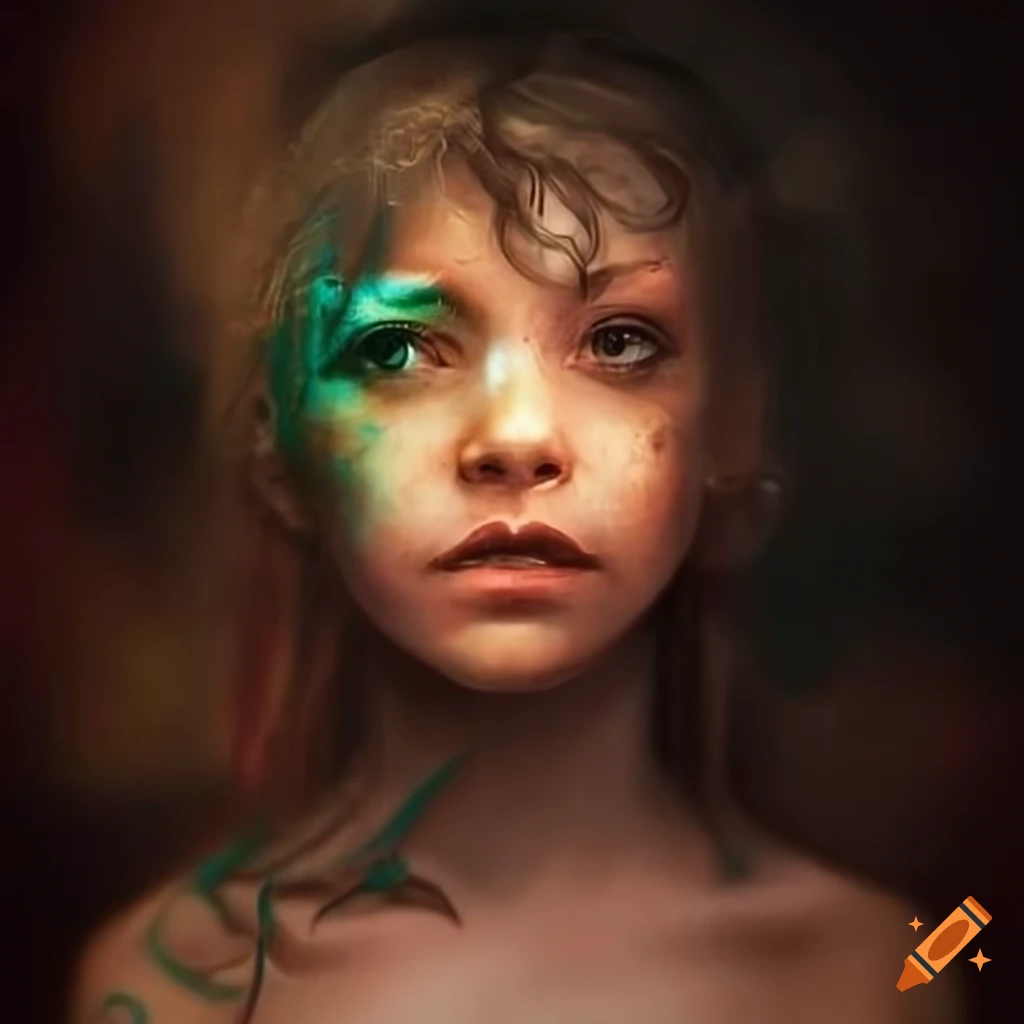 portrait of a girl in a postapocalyptic setting