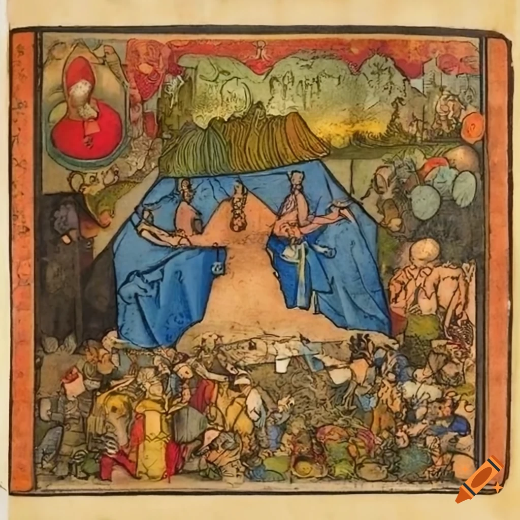 intricate medieval illuminated manuscript artwork