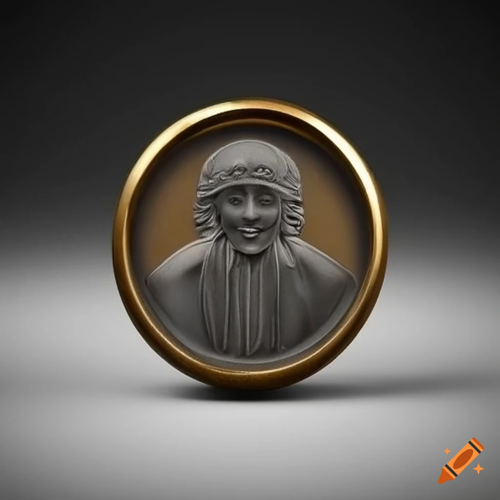 decorative wax seal with golden laurel design