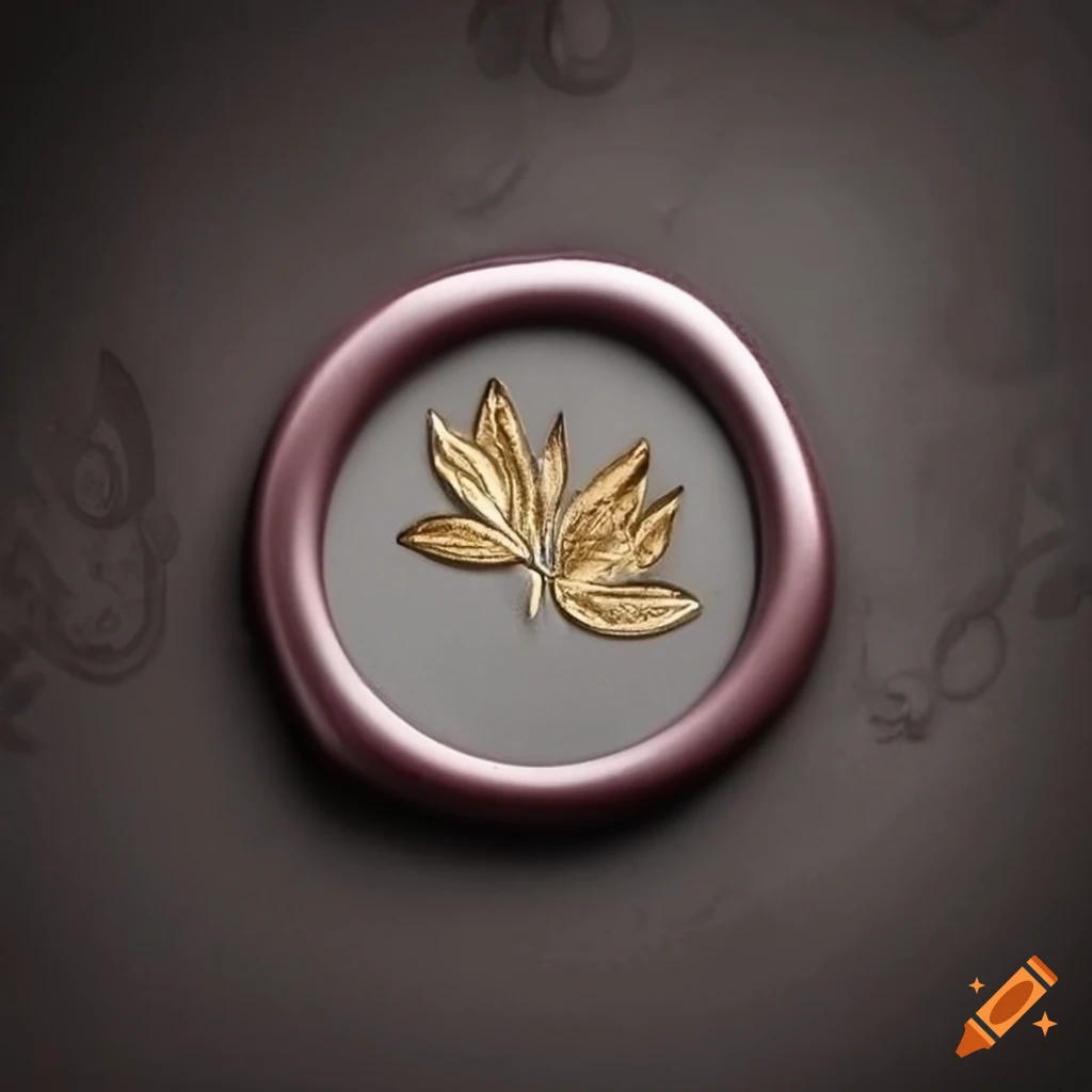 Wax seal with gold leaf embossing on Craiyon