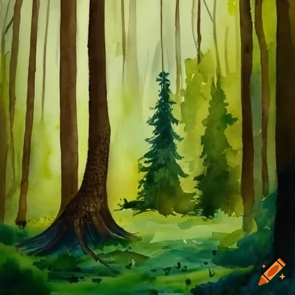 bushes of blueberries in a fir forest