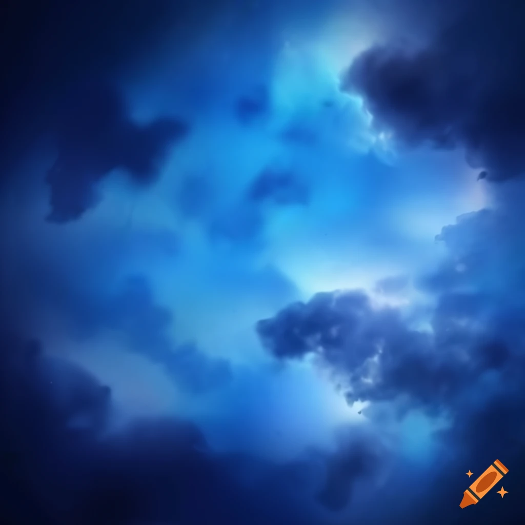 3d space clouds in blue hue on Craiyon