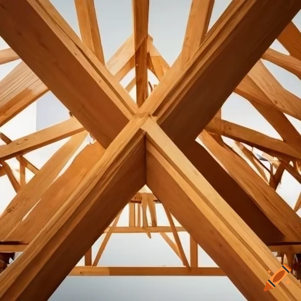 wood frame construction architecture in exhibition