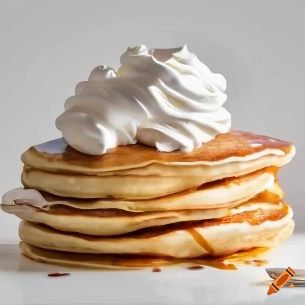 delicious pancakes with whip cream