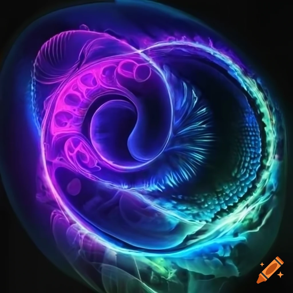 vibrant artwork of glowing blue energy