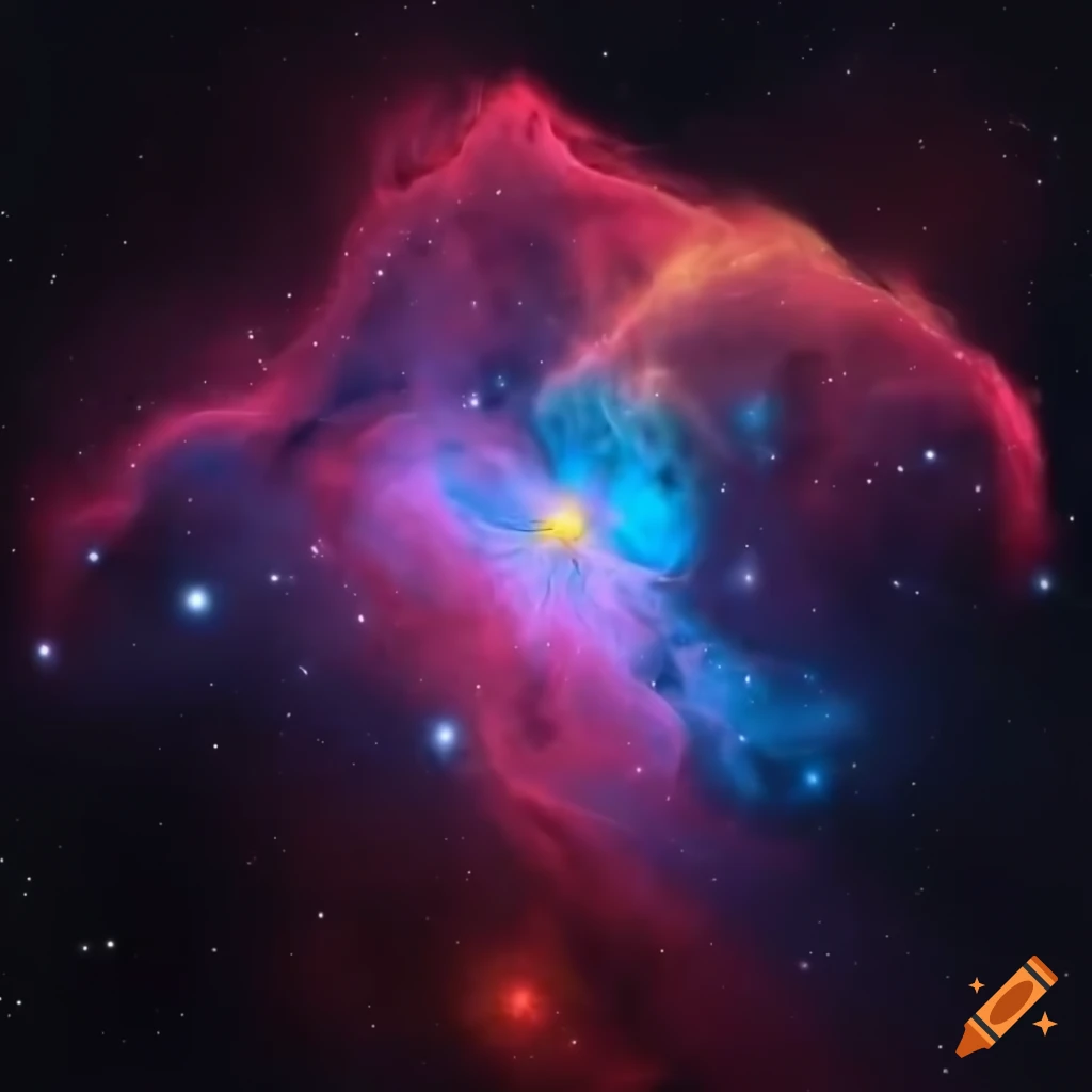 nebula blending with cosmos in vibrant colors
