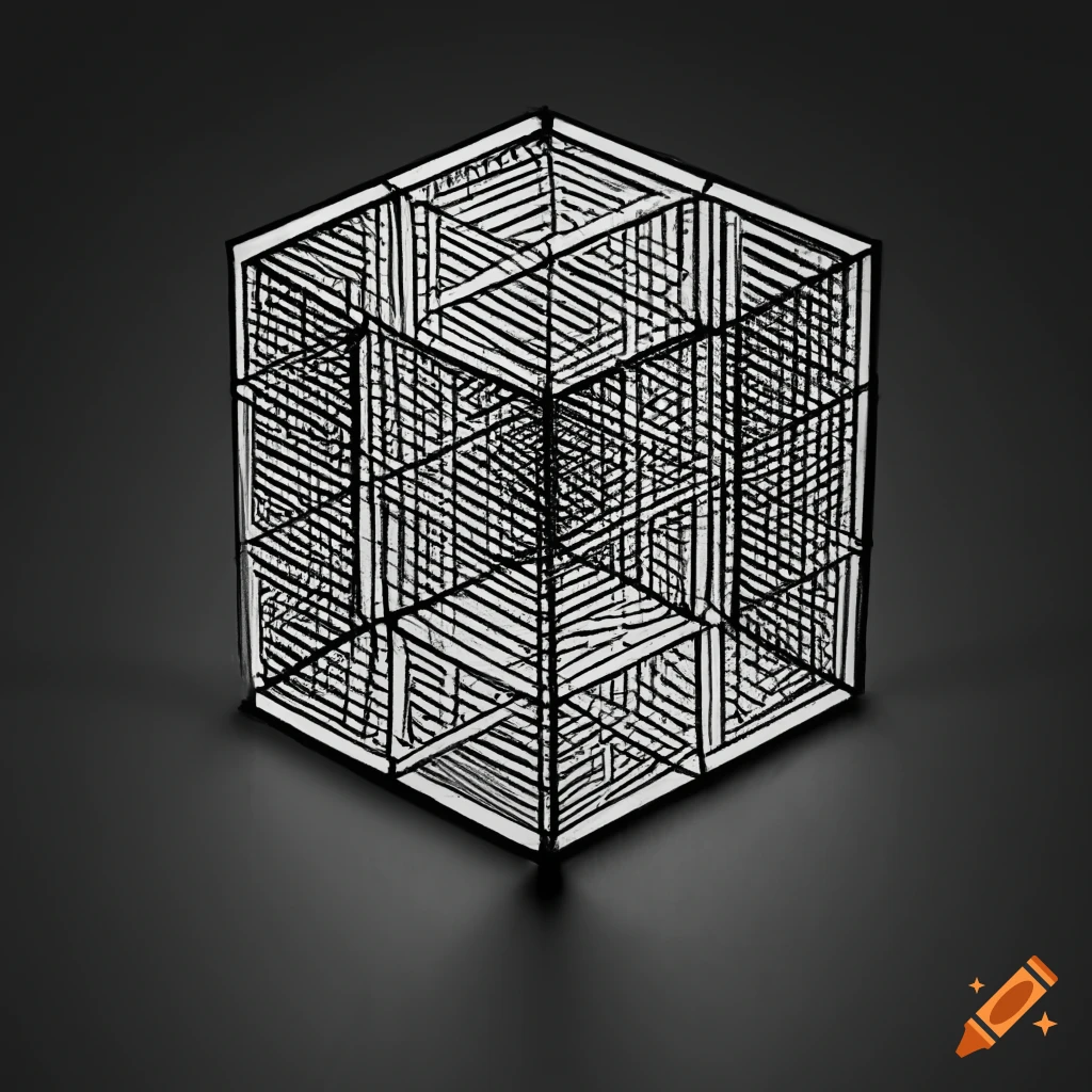 line-drawing-of-a-4d-cube-on-craiyon