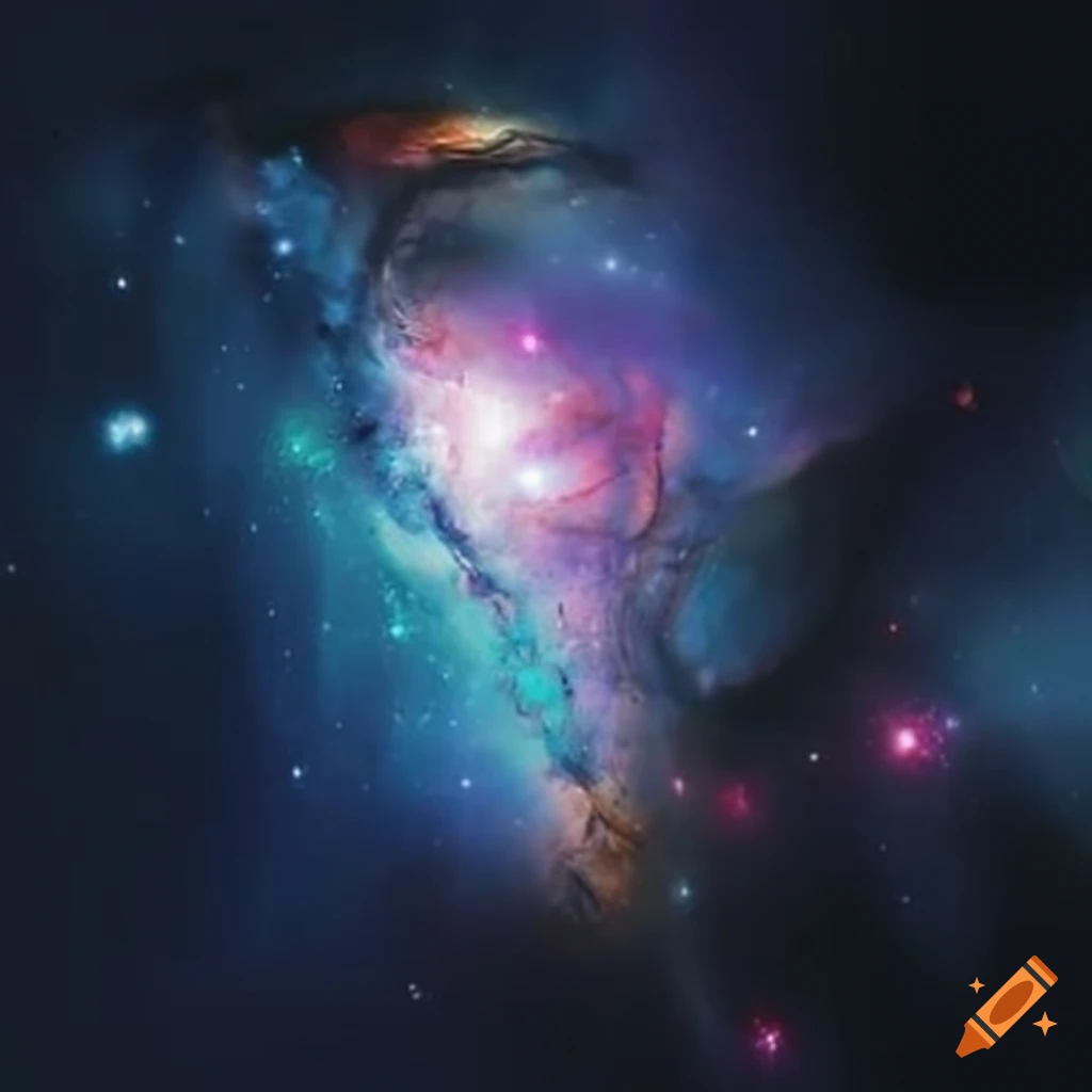 galaxy-themed transparent human face