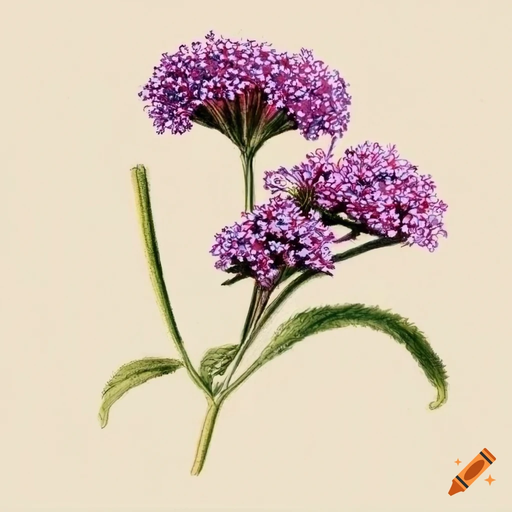 botanical illustration of Verbena bonariensis