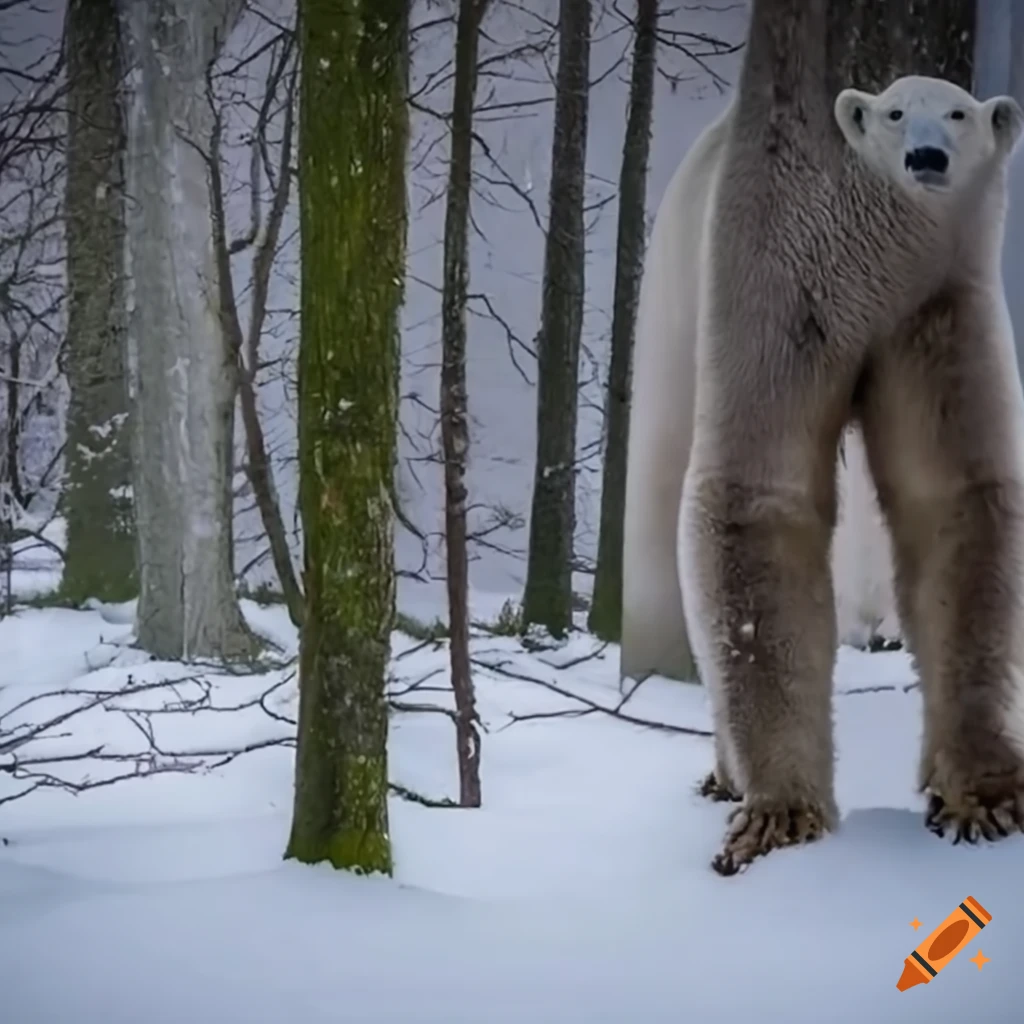 polar bear walking in the snow