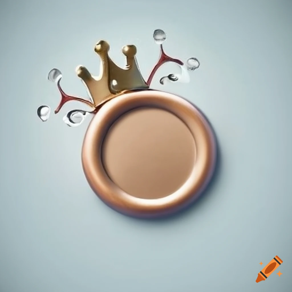 white wax seal with a silver crown