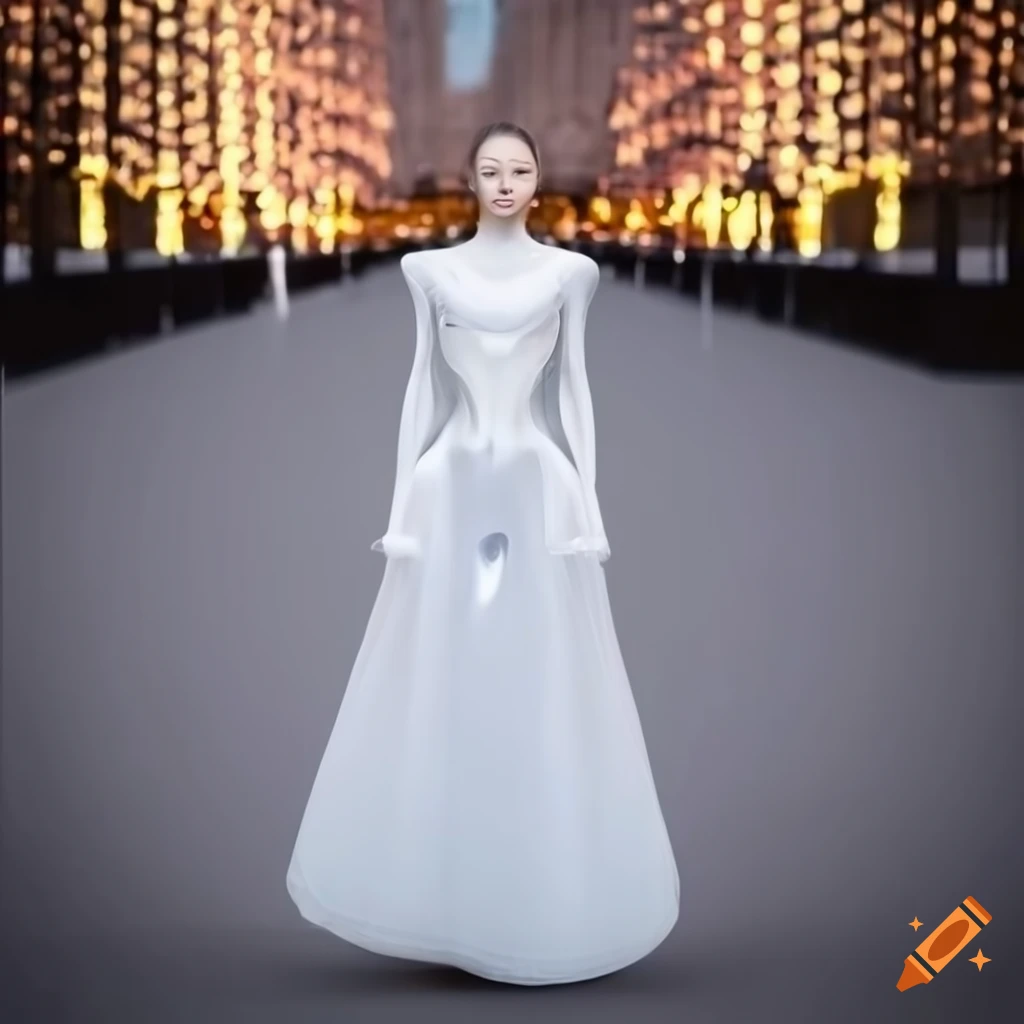 Futuristic fashion dress with computer circuitry design on Craiyon