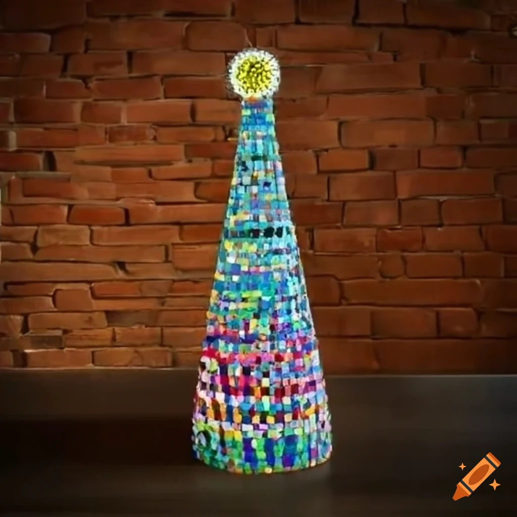 pointillism sculpture in a beautiful flower garden