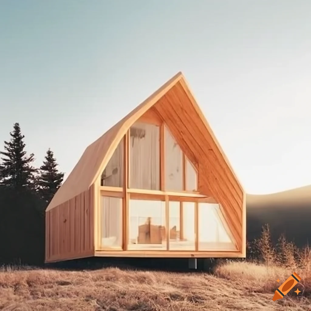 minimalistic cabin in a serene environment