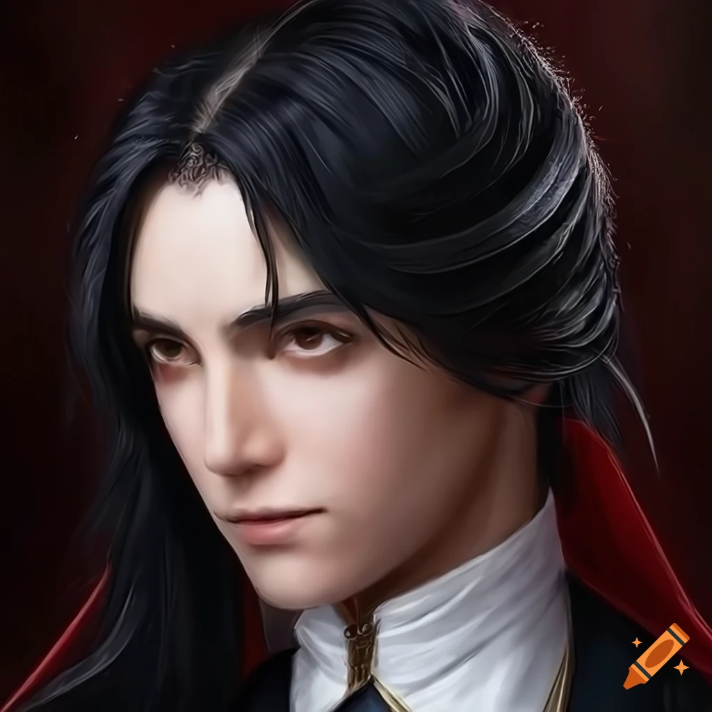 Hyper realistic portrait of a fire emblem butler