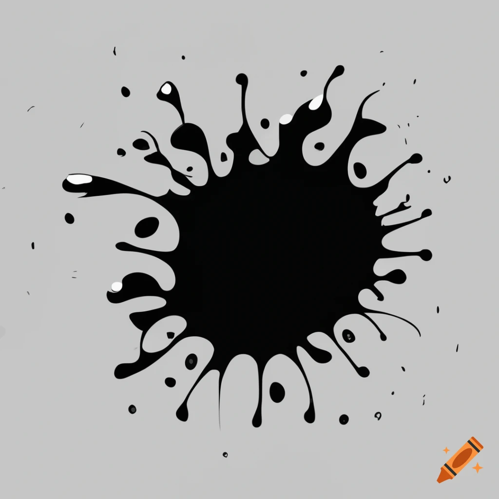 Black cartoon splash illustration on Craiyon